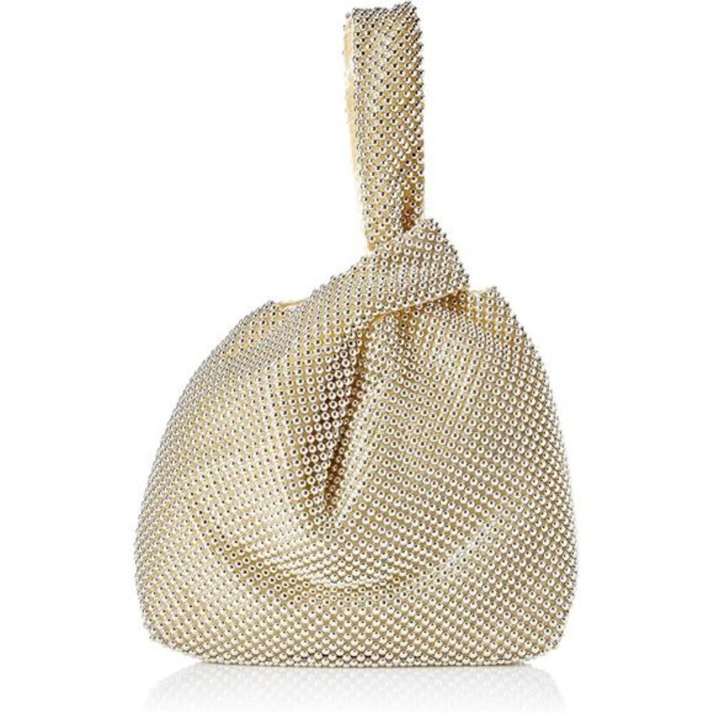 Jessica McClintock Womens Logan Mesh Pouch Evening Bag